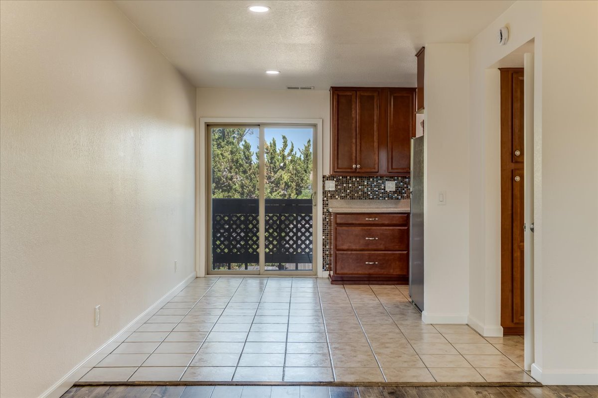 Living area and kitchen